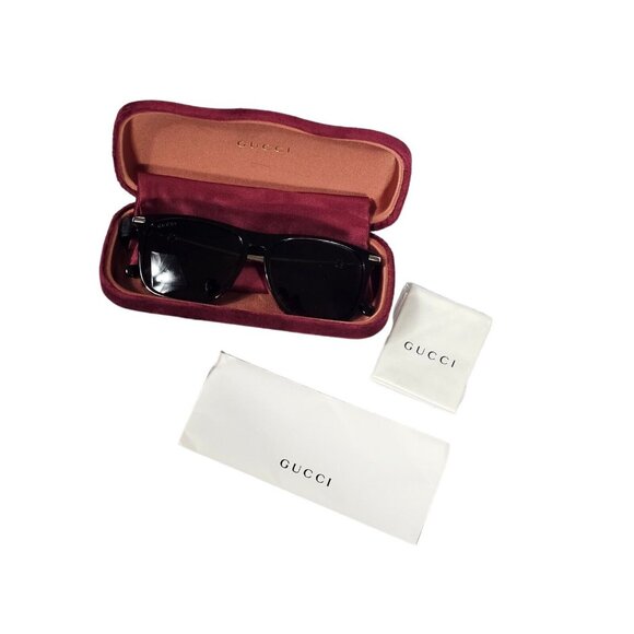 Gucci Havana Brown Rectangular Mens Sunglasses - Picture 1 of 7